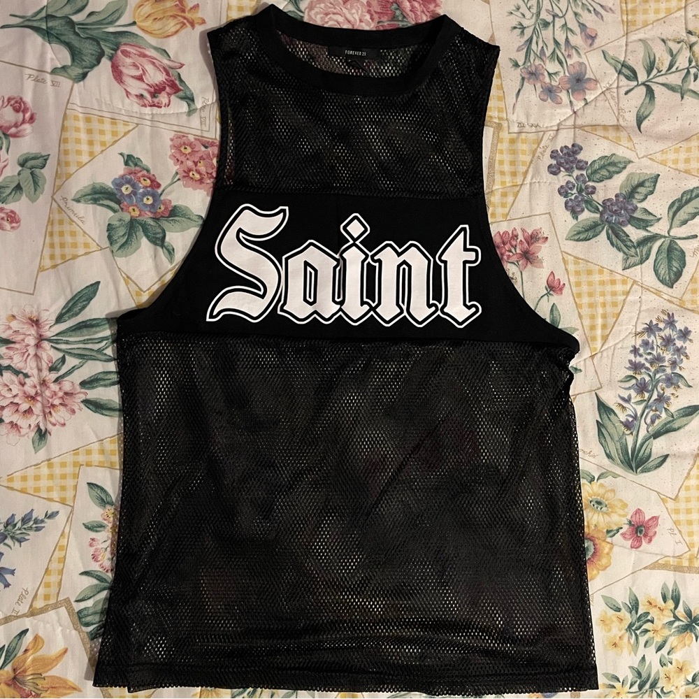 Forever21 mesh jersey top